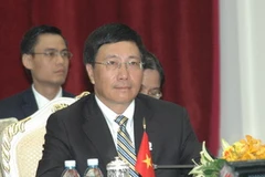 Bộ trưởng Pham Bình Mình tại phiên họp toàn thể Hội nghị ASEAN lần thứ 45. (Ảnh: Chí Hùng/Vietnam+)