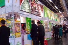 Quang cảnh gian hàng Việt Nam. (Ảnh do đoàn Việt Nam cung cấp)