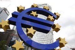 Logo Ngân hàng Trung ương châu Âu tại Frankfurt am Main, ngày 4/7. (Nguồn: AFP/TTXVN)