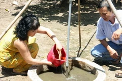 Công trình khí sinh học đã hoàn thành đưa vào vận hành ổn định tại một hộ dân ở xã Mỹ Hòa Hưng, thành phố Long Xuyên. (Ảnh: Đình Huệ/TTXVN)