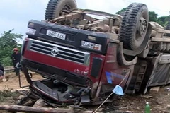 Hiện trường vụ tai nạn. (Ảnh: Nguyễn Văn Nhật/TTXVN)