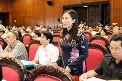 Đại biểu Quốc hội phát biểu ý kiến. (Ảnh: Thái Bình/TTXVN)