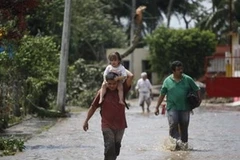 Các đường phố bị ngập lụt tại bang Veracruz, Mexico. (Nguồn: AP)