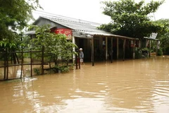 Ngập lụt ở Triệu Phong. (Ảnh: Hồ Cầu/TTXVN)