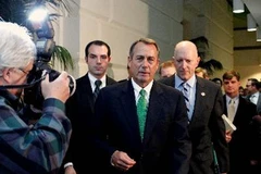 Chủ tịch Hạ viện Mỹ John Boehner sau cuộc họp thứ hai tại Hạ viện ở Washington, DC. ngày 1/1/2013. (Nguồn: AFP/TTXVN)