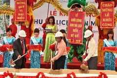 Lễ khởi công xây dựng Dự án Khu du lịch biển Mỹ Khê. (Ảnh: Thanh Long/TTXVN)