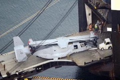 Mỹ điều 12 máy bay Osprey MV22 tới một căn cứ quân sự tại tỉnh Yamaguchi, nhằm bổ sung thêm cho căn cứ không quân Futenma thuộc tỉnh Okinawa. (Nguồn: Kyodo/TTXVN)