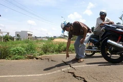 Nứt đất ở Lâm Đồng. (Nguồn: Báo Đất Việt)