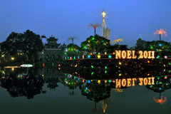 Nhà thờ Đá Phát Diệm trang hoàng chào đón Giáng sinh 2011. (Ảnh: Nguyễn Thủy/TTXVN)