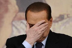 Cựu Thủ tướng Italy Silvio Berlusconi trong buổi họp báo tại Rome ngày 26/1. (Nguồn: AFP/TTXVN)