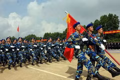 Lực lượng cảnh sát biển tham gia tổng duyệt. (Ảnh: Trọng Đức/TTXVN)