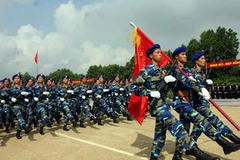 Lực lượng cảnh sát biển tham gia tổng duyệt. (Ảnh: Trọng Đức/TTXVN)