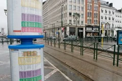 Bến tàu điện tại Brussels vẫn vắng lặng. (Nguồn Belga)