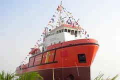 Một sàn nâng tàu Syncrolift do Rolls-Royce xây dựng tại nhà máy Sông Thu, Đà Nẵng. (Nguồn: PV/Vietnam+)