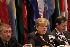 Thư ký điều hành ECLAC, Alicia Bárcena, trình bày báo cáo. (Nguồn: ECLAC)