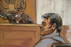 Hình vẽ Manssor Arbabsiar tại tòa. (Nguồn: Reuters)