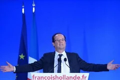Tổng thống mới đắc cử Francois Hollande phát biểu sau khi giành chiến thắng. (Nguồn: AFP/TTXVN)
