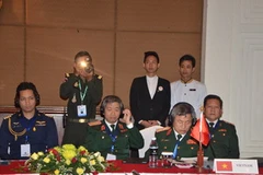 Trung Tướng Lưu Đức Huy, Tổng cục trưởng Tổng cục tình báo quốc phòng nước ta tại Hội nghị. (Ảnh: Chí Hùng/TTXVN)