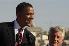Tổng thống Mỹ Barack Obama và cựu Thượng nghị sỹ Đảng Cộng hòa Chuck Hagel. (Nguồn: Reuters.com)