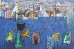 Phố Hà Nội qua góc nhìn của họa sỹ Nguyễn Minh. (Ảnh: BTC)