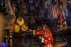 Hình ảnh tại lễ khai ấn Đền Trần năm 2019. (Ảnh: PV/Vietnam+)