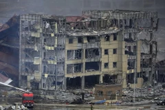 Hiện trường vụ nổ ở Thiên Tân. (Nguồn: AFP/TTXVN)