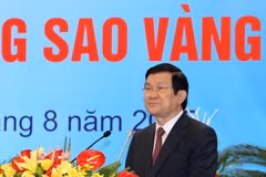Chủ tịch nước Trương Tấn Sang phát biểu tại buổi lễ. (Ảnh: Thống Nhất/TTXVN)