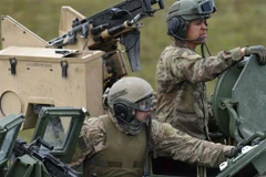 Binh sỹ Mỹ tham gia huấn luyện tại Grafenwöhr ở Bavaria, Đức. (Ảnh: DW/TTXVN)