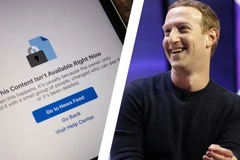 Biểu tượng của Google và Facebook trên màn hình máy tính bảng. (Ảnh: AFP/TTXVN)