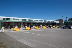 Cửa khẩu biên giới Canada-Mỹ tại Lansdowne, Ontario, đóng cửa ngày 22/3/2020. (Ảnh: AFP/TTXVN)