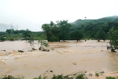 Nước lũ trên sông. (Ảnh: Tường Quân/TTXVN)