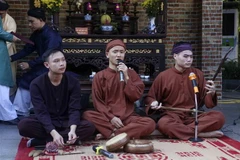 Một tiết mục hát xẩm. (Ảnh: Tuấn Đức/TTXVN)