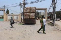 Hiện trường nơi xảy ra vụ việc. (Ảnh: Công Phong/TTXVN)