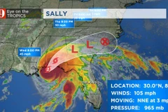 Hướng đi của bão Sally. (Nguồn: wftv.com)