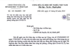Văn bản giả mạo về việc cho học sinh nghỉ học. (Ảnh: tienphong.vn)