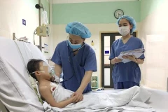 Bệnh nhân sau khi được ghép tim. (Ảnh: PV/Vietnam+)