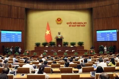 Quốc hội biểu quyết thông qua Luật Trật tự, an toàn giao thông đường bộ. (Ảnh: An Đăng/TTXVN)