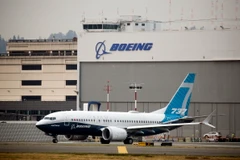 Một máy bay Boeing 737 MAX tại Washington, Mỹ. (Ảnh: AFP/TTXVN)