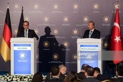 Ngoại trưởng Đức Heiko Maas và người đồng cấp Thổ Nhĩ Kỳ Mevlut Cavusoglu. (Nguồn: Getty)
