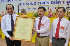 Công nhận bia Sùng Thiện Diên Linh là bảo vật quốc gia