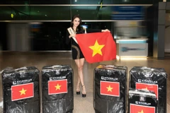Á hậu Lê Nguyễn Ngọc Hằng đã chính thức lên đường đến Ai Cập tham dự cuộc thi Miss Intercontinental 2023 với hành trang nặng hơn100 kg. (Ảnh: PV/Vietnam+)