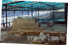 Tổ hợp công trình kiến trúc nhà Lý (thế kỷ 11-12) tại Khu di tích 18 Hoàng Diệu. (Ảnh: Minh Đức/TTXVN)