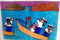 Cậu bé dân tộc Nùng đoạt giải A vẽ tranh ''Em yêu chú bộ đội'' 