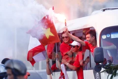 Cuộc đối đầu giữa Hà Nội và Hải Phòng luôn là một trong những trận cầu nóng nhất V-League vài năm trở lại đây. (Ảnh: Minh Chiến/Vietnam+)