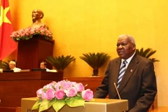 Chủ tịch Quốc hội Cuba Esteban Lazo Hernández đã đến dự và phát biểu tại Phiên họp toàn thể, Kỳ họp thứ ba, Quốc hội khóa XIV. (Ảnh: Trọng Đức/TTXVN)