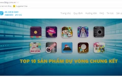 Giao diện trang chủ cuộc thi Bluebird Award 2016 đã công bố 10 sản phẩm lọt vào chung kết. (Ảnh: Vietnam+)