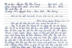 Những dòng chữ đầu tiên trong bức thư lay động lòng người của Thu Trang. (Ảnh: VNPost)