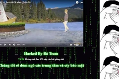 Giao diện trang chủ của Athena khi bị hacker tấn công.