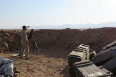 Các lực lượng ủng hộ Chính phủ Syria trong chiến dịch giải phóng vùng núi phía tây Qalamoun từ phiến quân IS ngày 19/8. (Nguồn: AFP/TTXVN)