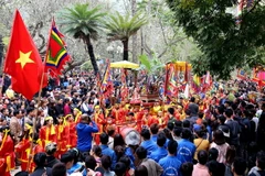 Lễ hội Gióng đền Sóc, Hà Nội. (Ảnh: Quang Quyết/TTXVN)